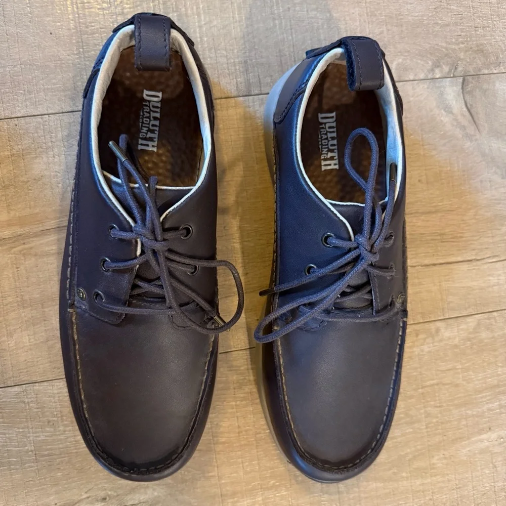 Duluth Trading Co Tower Hill Brown lace up Leather Oxfords comfort walk 9.5